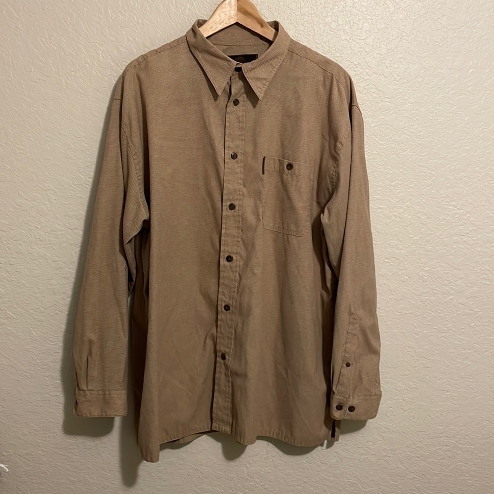 Weatherproof Mens Shirt Size XL Houndstooth Microsuede Long Sleeve Button Down
